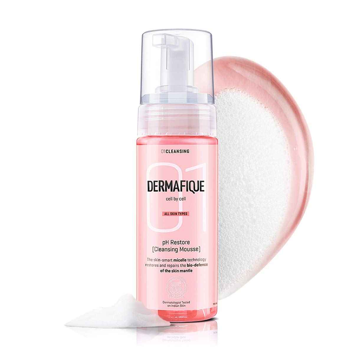 Buy Dermafique - pH Restore Cleansing Mousse, 150 ml - for All Skin Types - Ultra-Mild Foaming Face Wash- for Gentle Cleansing and Hydration - Paraben Free, SLES-free - Dermatologist Tested - Purplle