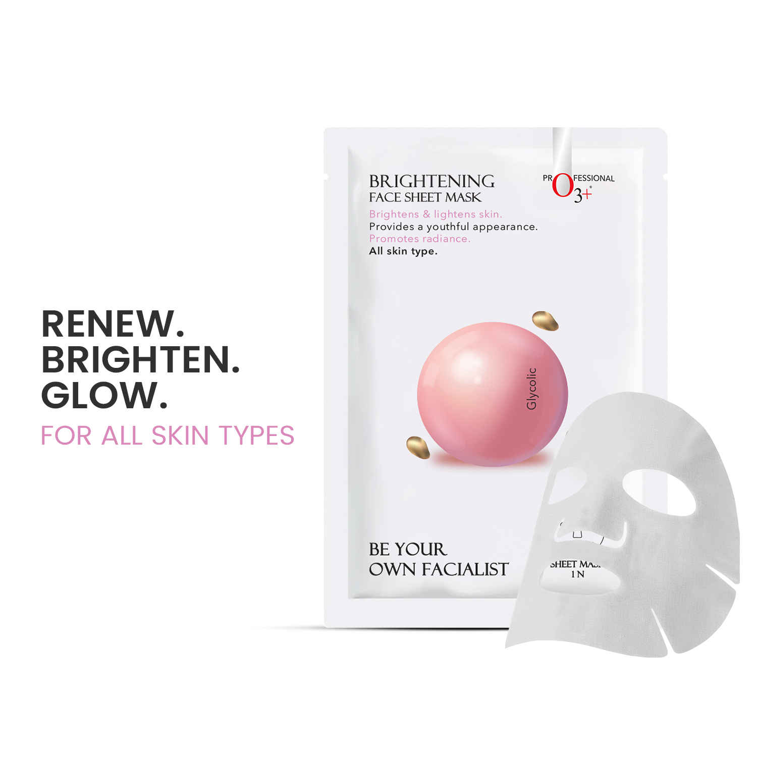 Buy O3+ Facialist Brightening Face Sheet Mask With Glycolic (30 gm)(Brightening) - Purplle