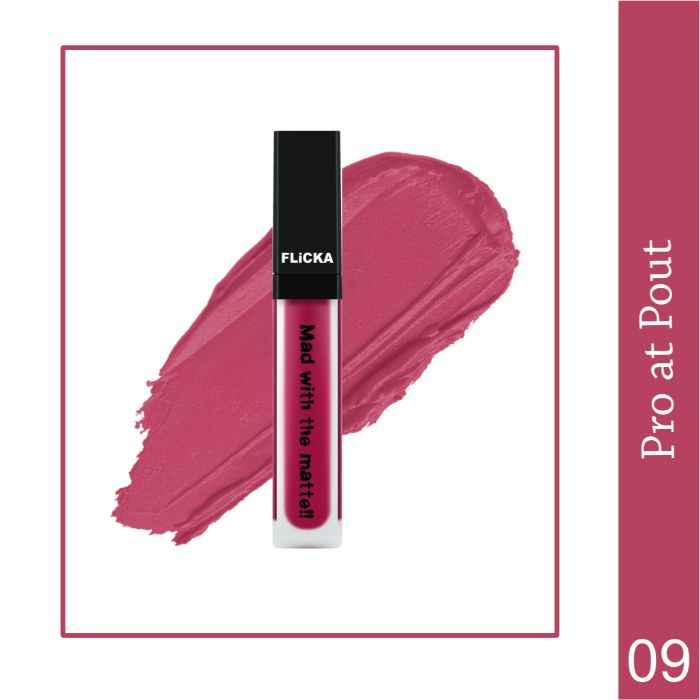 Buy Flicka Mad With The Matte Liquid Lipstick- 09 Pro At Pout (6.5Ml) - Purplle