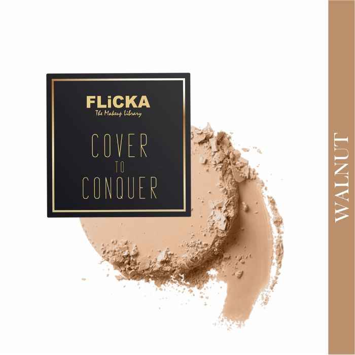 Buy Flicka Cover To Conquer Compact- 04 Walnut (9Gms) - Purplle