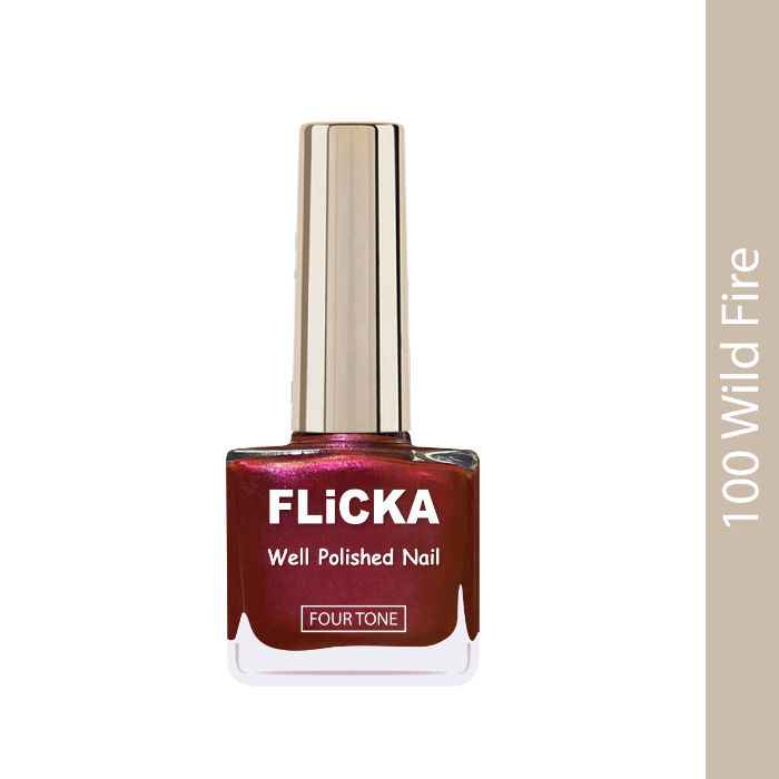 Flicka Well Polished Nail Polish- 100 Wild Fire (9.5Ml)