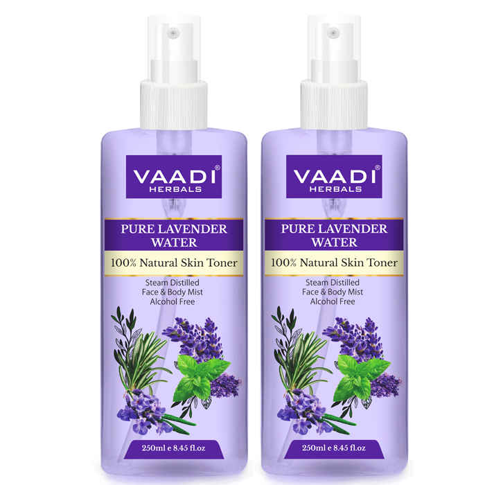 Buy Vaadi Herbals Pack of 2 Lavender Water -100% Natural & Pure Skin Toner (250 ml x 2) - Purplle