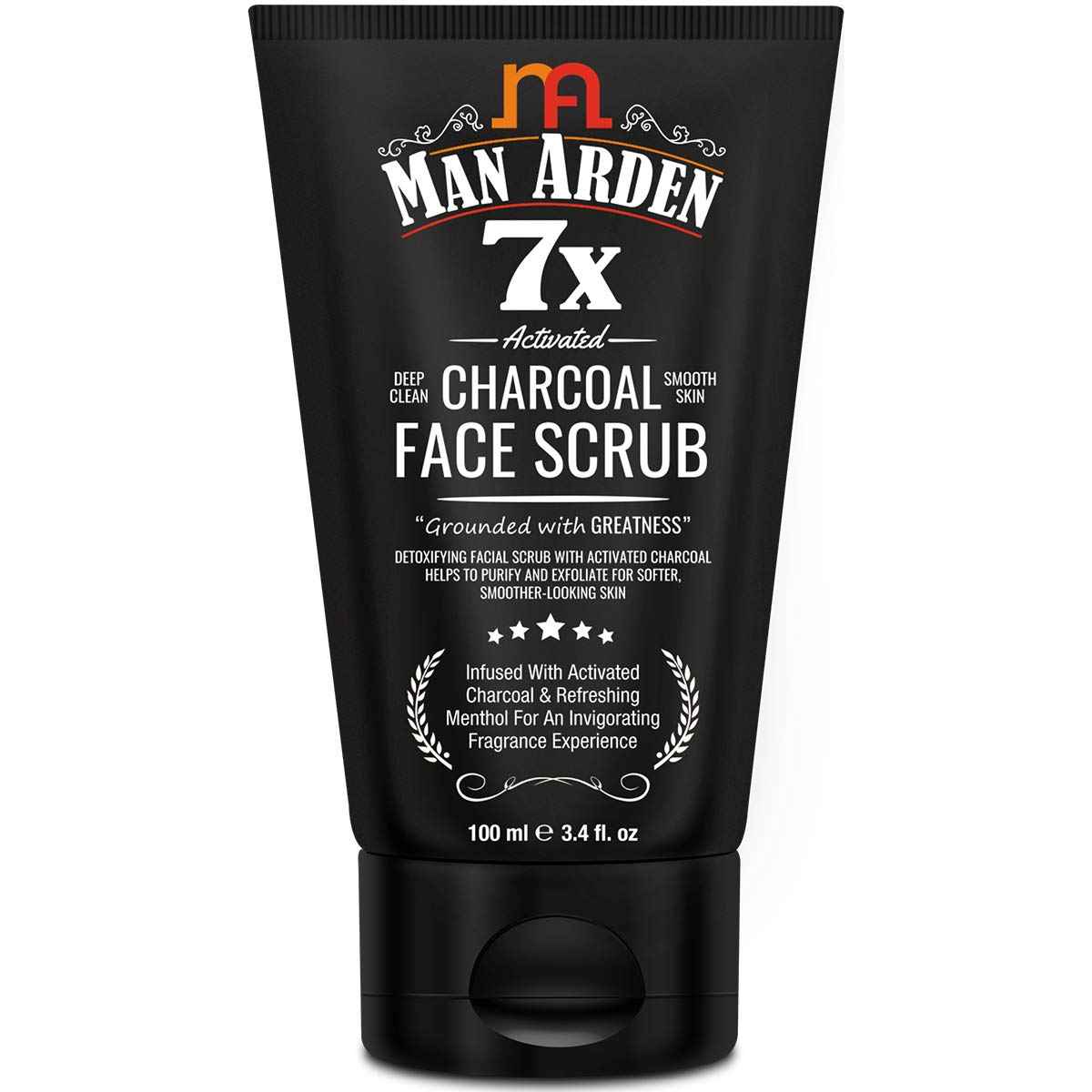 Buy Man Arden 7X Activated Charcoal Face Scrub 100ml - Infused with Vitamin C & Menthol - Purplle