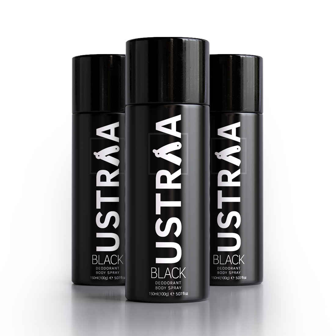 Buy Ustraa Black Deodorant Body Spray, 150 ml- Set of 3 - Purplle