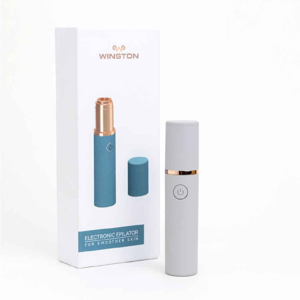 Buy WINSTON Rechargeable Battery Operated Women Epilator/Trimmer for gentle Upper Lip, Chin, Eyebrow, Face hair removal at home for ladies (Grey) - WE-102 - Purplle