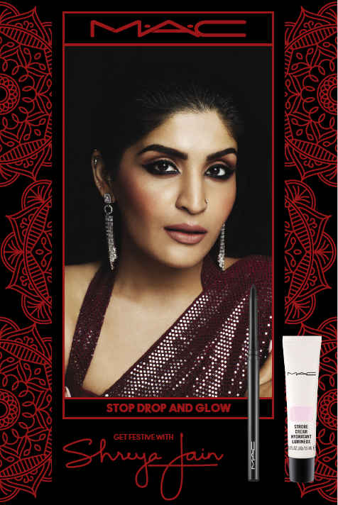 Buy M.A.C Shreya Jain Festive Kit - Stop Drop And Glow with Mini Strobe and Technakohl - 19% Savings - Purplle