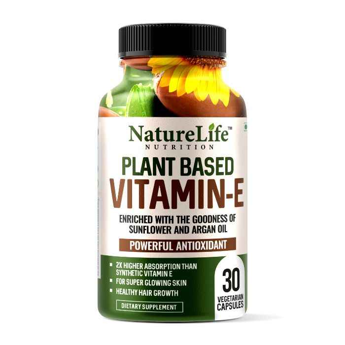 Buy Nature Life Nutrition Plant Based Vitamin E Oil Capsules for Face & Hair – 30 Veg Capsules - Purplle