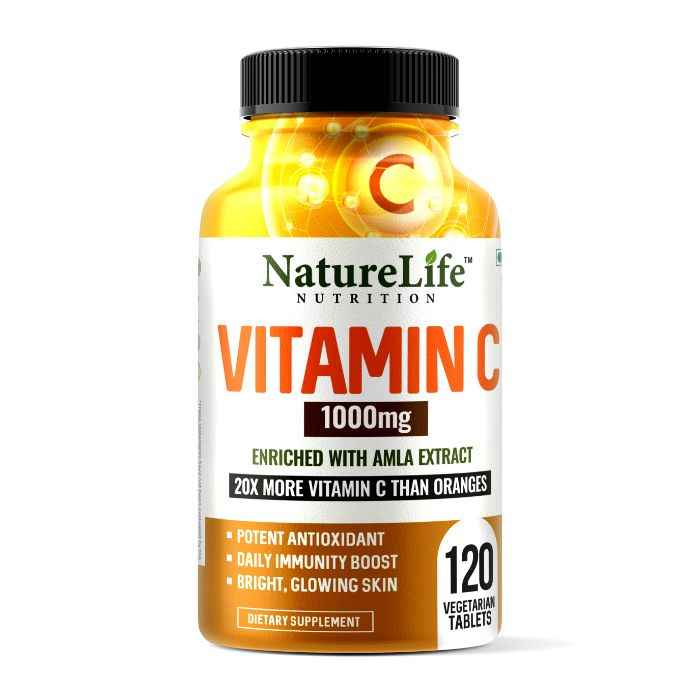 Buy Nature Life Nutrition Vitamin C from Amla Extract (120 Veg) Tablets | Immunity, Antioxidant & Skin Care - Purplle