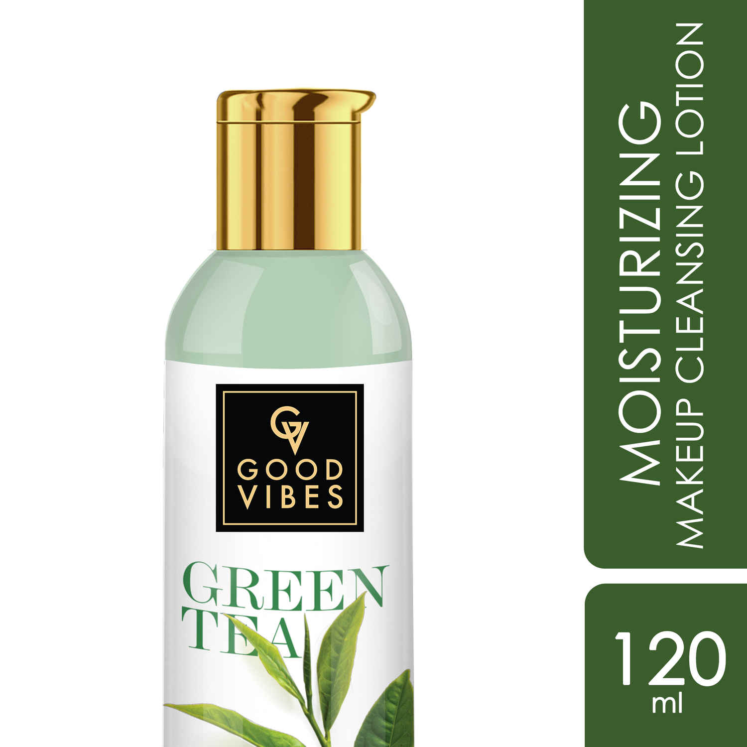 Buy Good Vibes Moisturizing Makeup Cleansing Lotion - Green Tea (120 ml) - Purplle