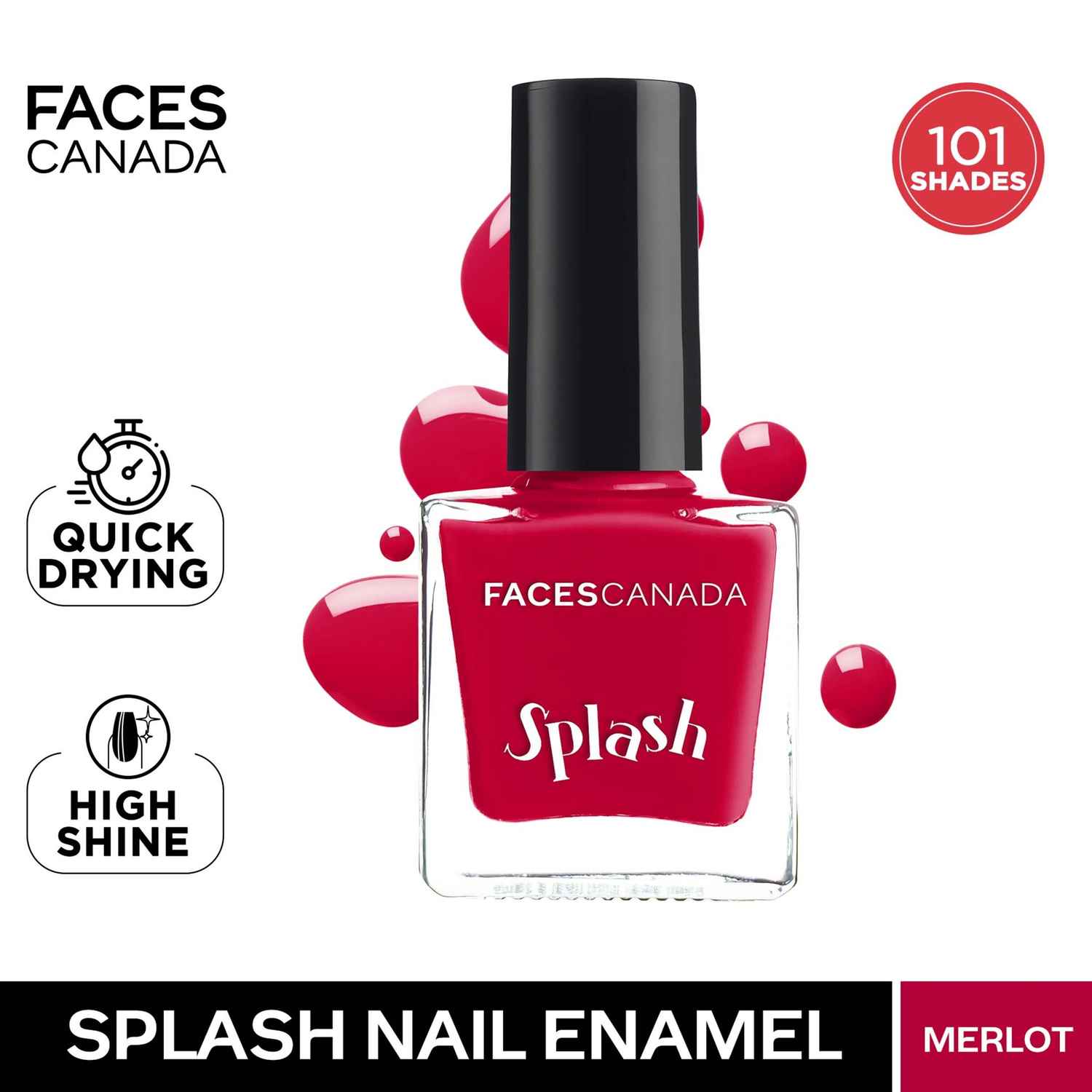 Buy FACES CANADA Ultime Pro Splash Nail Enamel - Merlot 137 (8ml) | Quick Drying | Glossy Finish | Long Lasting | No Chip Formula | High Shine Nail Polish For Women | No Harmful Chemicals - Purplle
