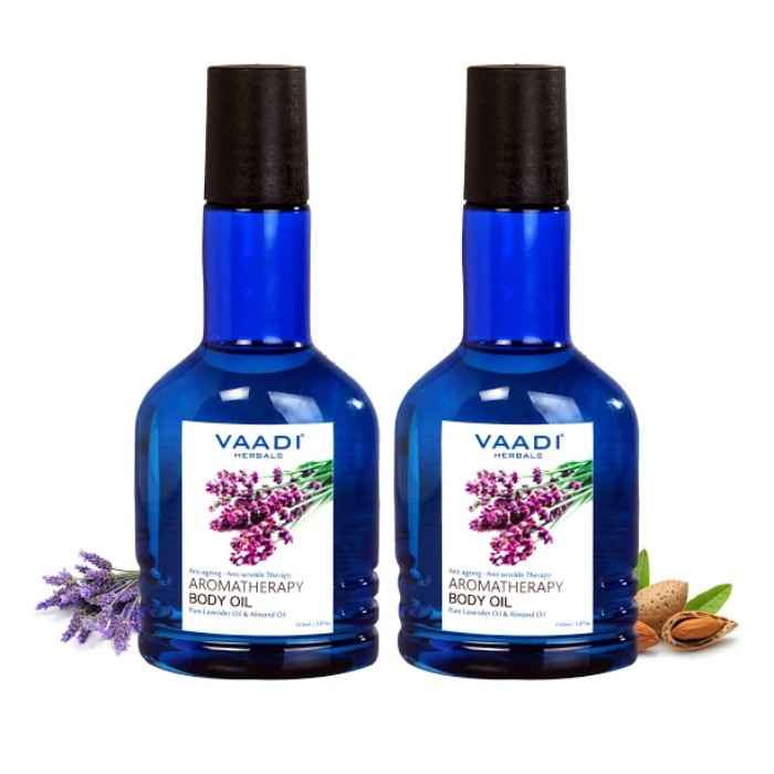 Buy Vaadi Herbals Pack Of 2 Aromatherapy Body Oil-Lavender & Almond Oil (110 ml X 2) - Purplle