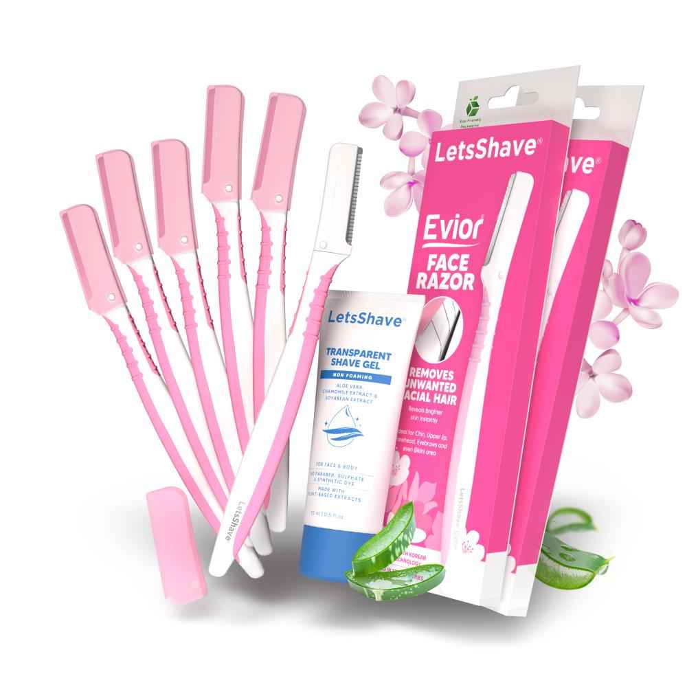 Buy LetsShave Evior Women Face Razor (Pack of 6) - Purplle