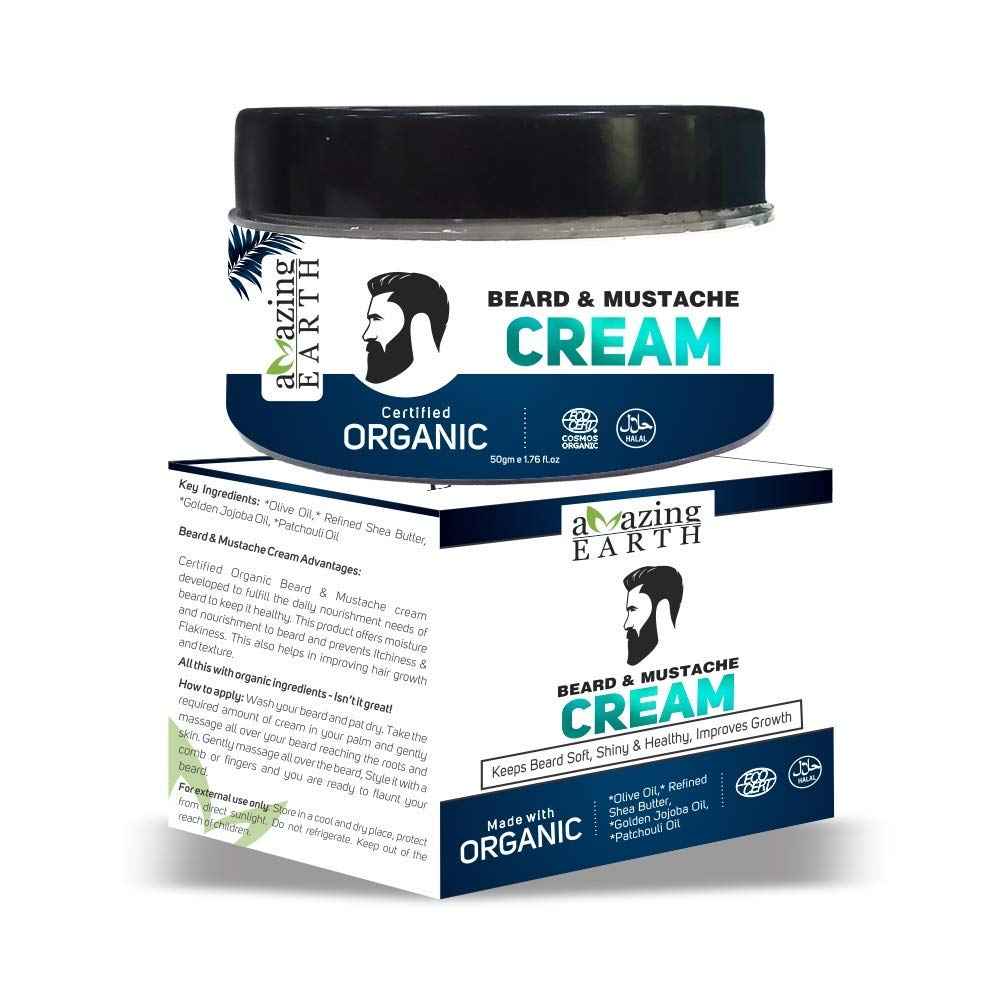 Buy AMAzing EARTH Beard & Mustache Cream for Men - Purplle