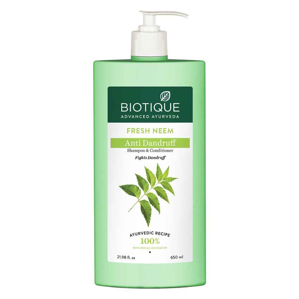 Buy Biotique Fresh Neem Anti-Dandruff Shampoo & Conditioner (650 ml) - Purplle