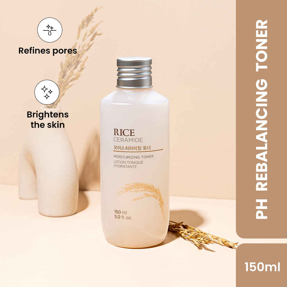 Buy The Face Shop Rice & Ceramide Moisturizing Face Toner Enriched With Rice Extracts To Brighten The Skin | Suits All Skin Types |Hydrating Face Toner For Glowing Skin, Korean Skin Care products,150 ml - Purplle