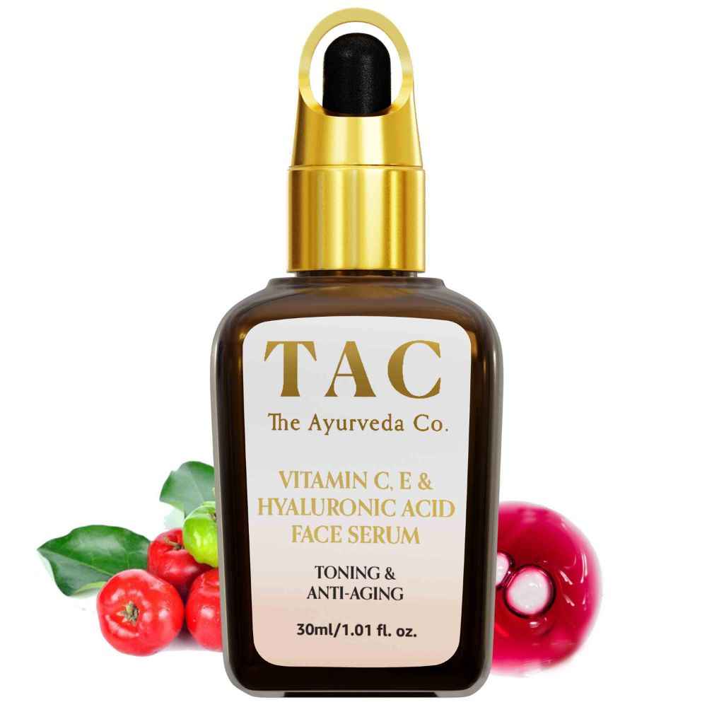 Buy TAC - The Ayurveda Co.10% Vitamin C Face Serum With 2% Hyaluronic Acid For Face Brightening, Toning, Glowing Skin | Highly Effective Vit C Serum For Men & Women - 30Ml - Purplle