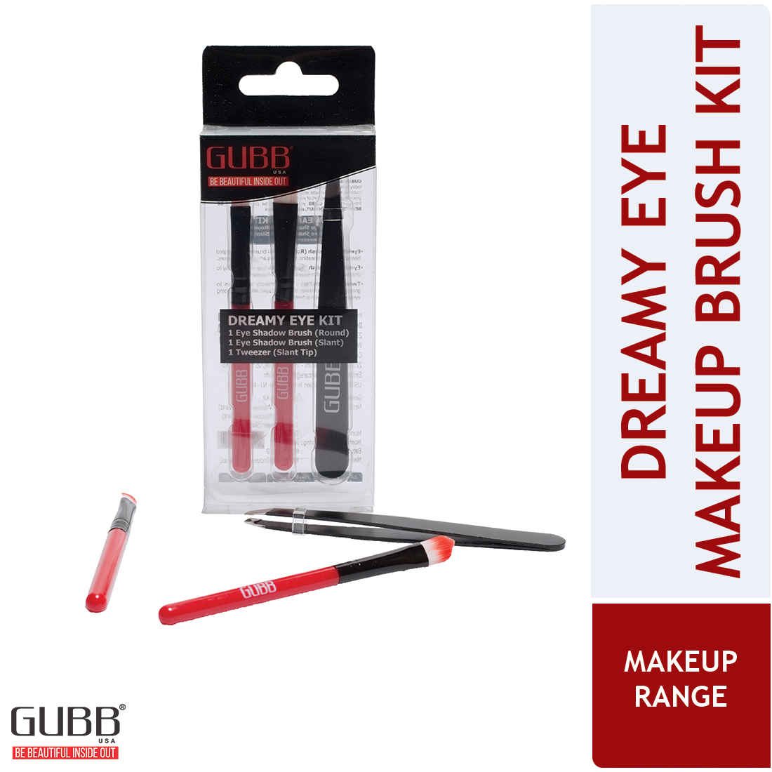 Buy GUBB Dreamy Eye Kit, Professional Eye Makeup Brushes & Slant Tip Tweezer Combo of 3 - Purplle