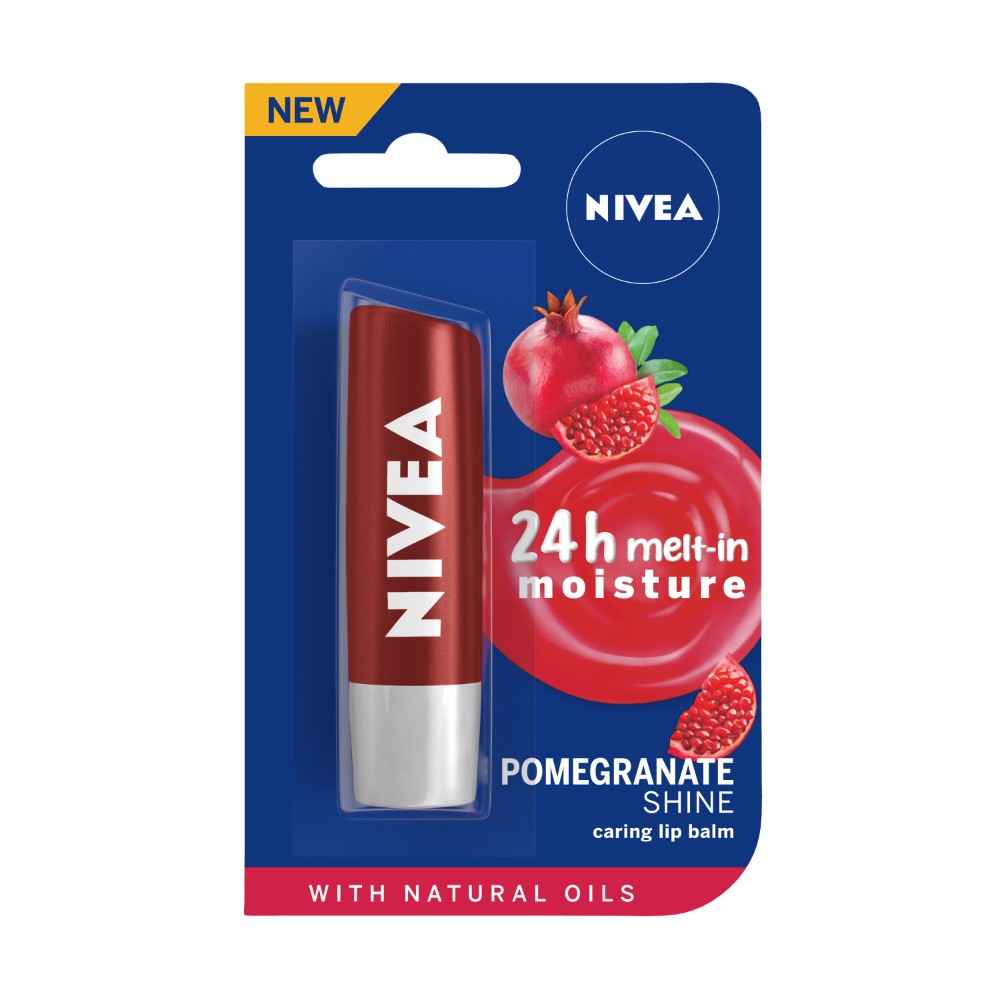 Buy Nivea Tinted Lip Balm with Natural oils & 24H melt-in moisture- Fruity Pomegranate Shine - Purplle