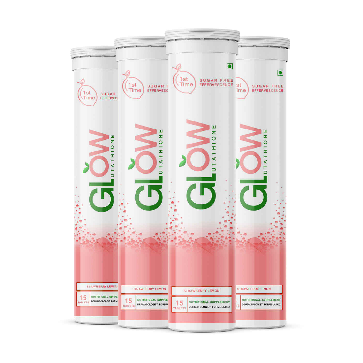 Buy GlowGlutathione 2 in 1 Dermatologist Formulated Japanese L-Glutathione 500 mg +Natural Vitamin C 1000 mg, Antioxidant for Skin , 60 Sugar Free Effervescent Tablets(Strawberry and lemon Flavor )  - Purplle
