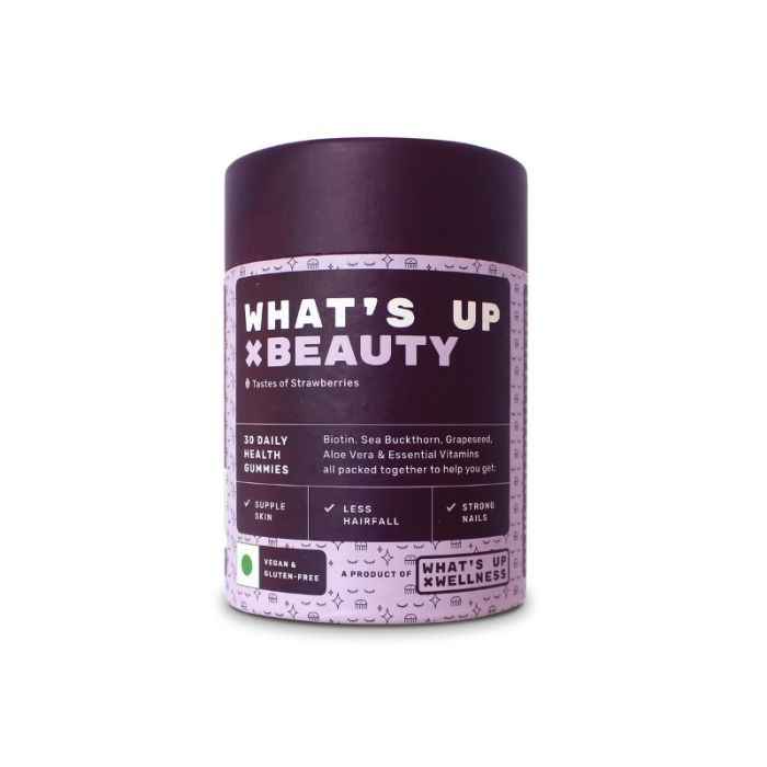 Buy What's Up Wellness What's Up Beauty Gummies for Hair, Skin & Nails with Biotin, Zinc, Folic Acid - 30 Days Pack - Purplle