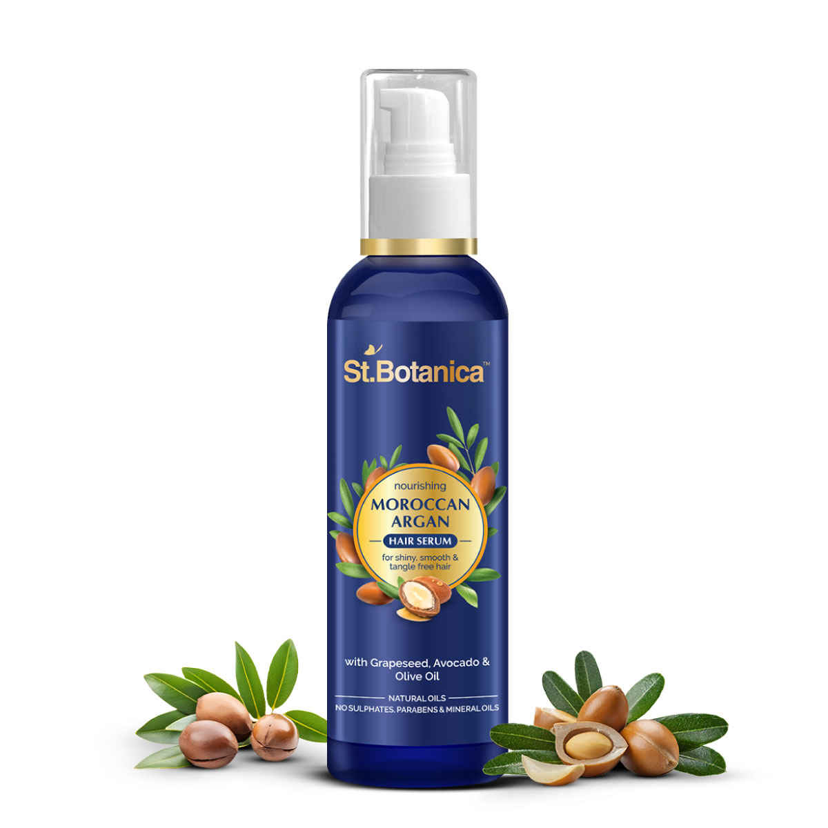 Buy StBotanica Moroccan Argan Hair Serum - Nourishing and Frizz Control Serum (With USDA Organic Argan Oil) 120ml - Purplle