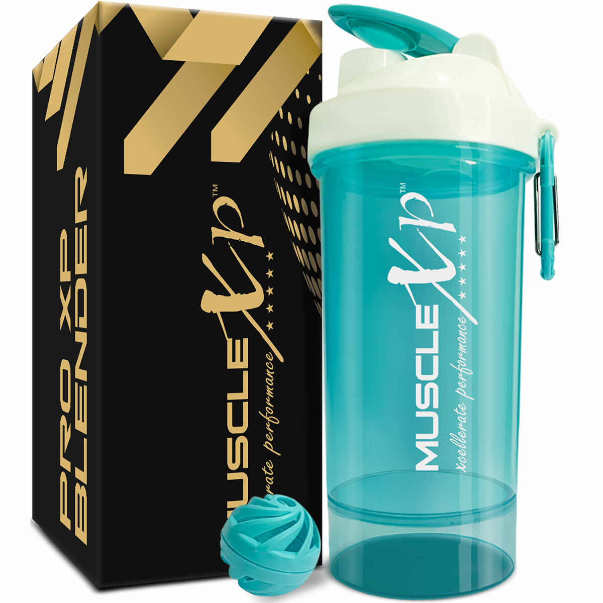 Buy MuscleXP Gym Shaker PRO XP Blender 100 % Leakproof Guarantee Shaker Blender 650 ml with Compartment, For Protein, Pre Workout and BCAAs, BPA Free Material Sipper Bottle (Sea Green) - Purplle