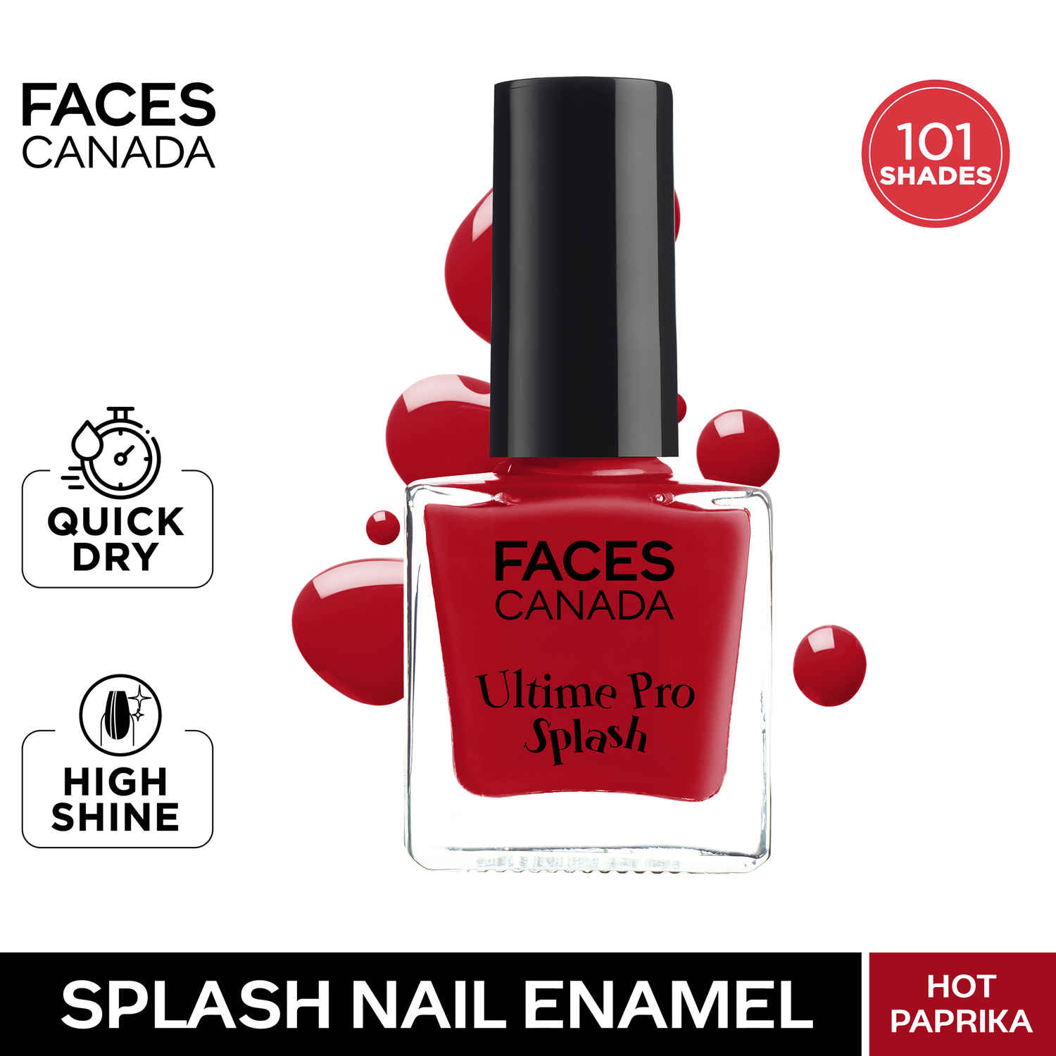 Buy FACES CANADA Ultime Pro Splash Nail Enamel - Hot Paprika 63 (8 ml) | Quick Drying | Glossy Finish | Long Lasting | No Chip Formula | High Shine Nail Polish For Women | No Harmful Chemicals - Purplle