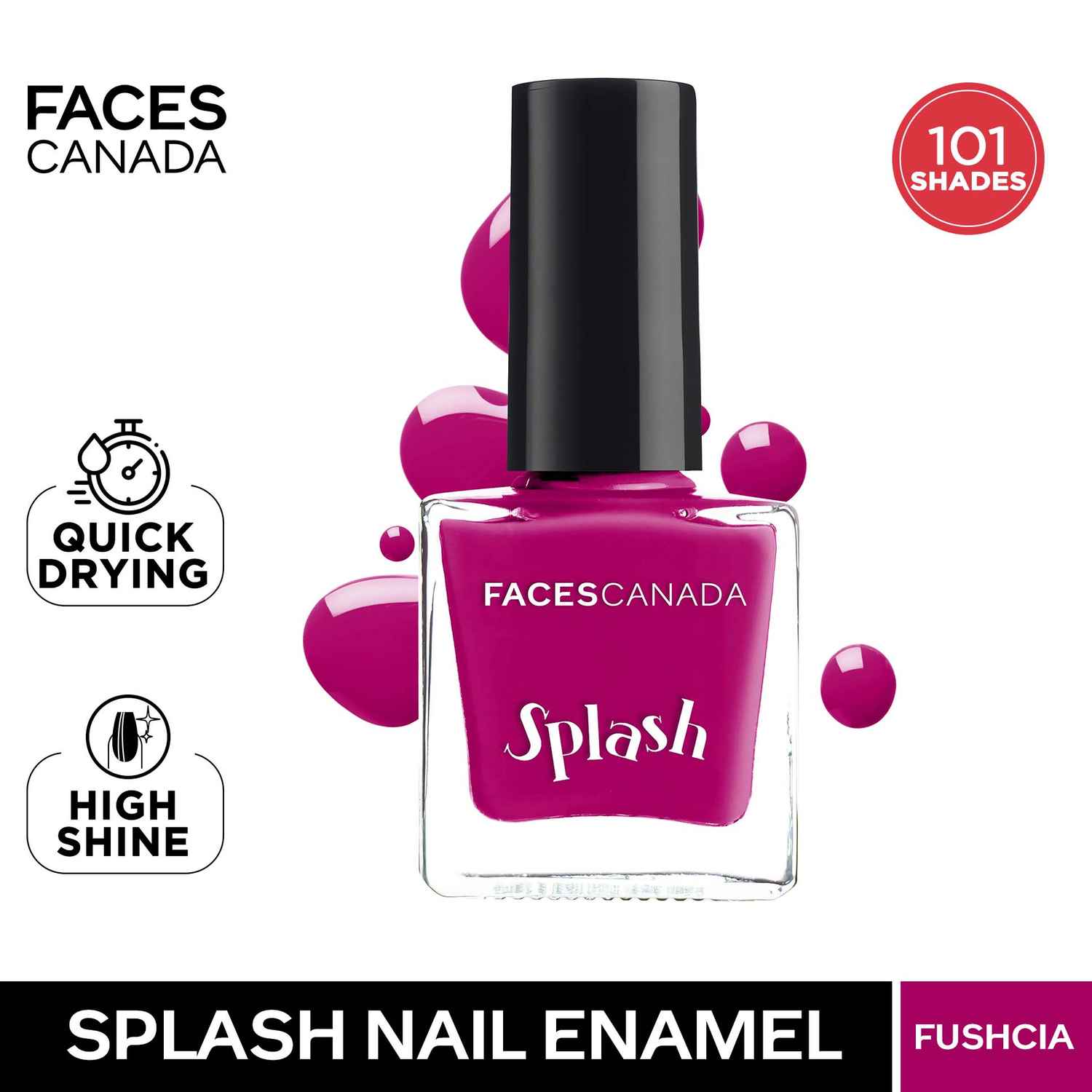 Buy FACES CANADA Ultime Pro Splash Nail Enamel - Fushcia 131 (8ml) | Quick Drying | Glossy Finish | Long Lasting | No Chip Formula | High Shine Nail Polish For Women | No Harmful Chemicals - Purplle