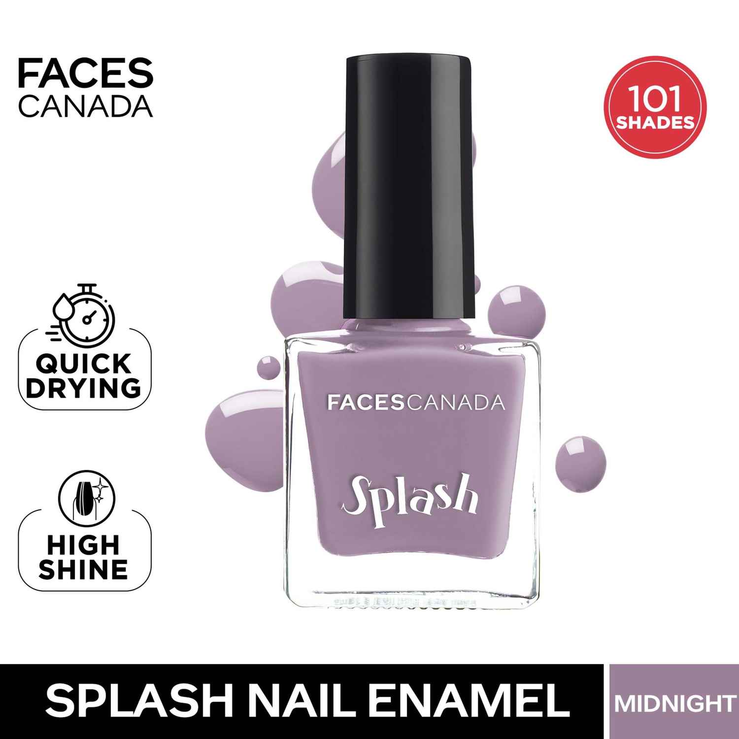 Buy FACES CANADA Ultime Pro Splash Nail Enamel - Midnight 140 (8ml) | Quick Drying | Glossy Finish | Long Lasting | No Chip Formula | High Shine Nail Polish For Women | No Harmful Chemicals - Purplle