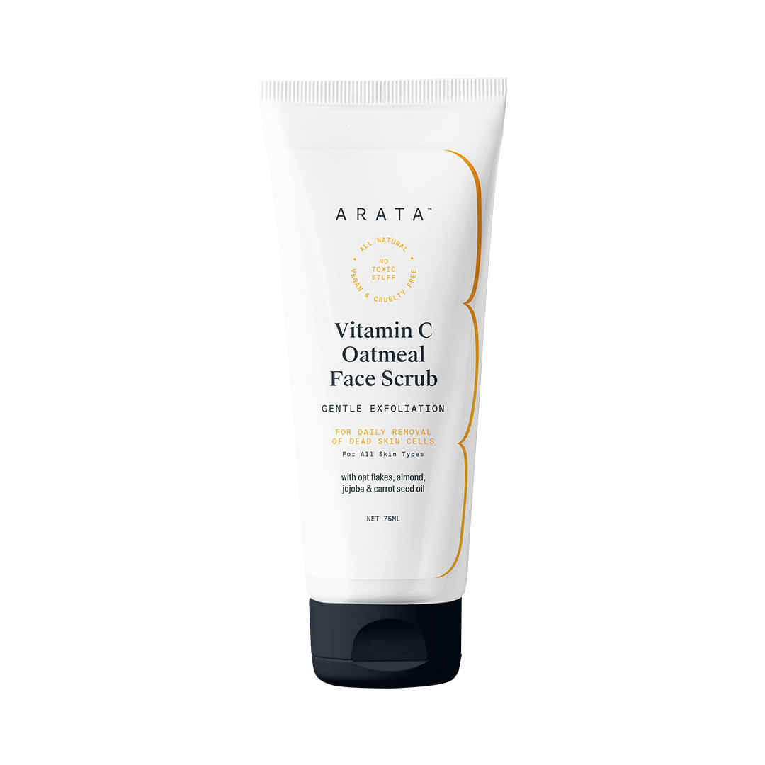 Buy Arata Vitamin C Oatmeal Face Scrub With Jojoba, Almond & Carrot Seed Oil (75 ML) | Gentle Exfoliation & Daily Removal Of Dead Skin | All-Natural, Non-Toxic | All Skin Types - Purplle