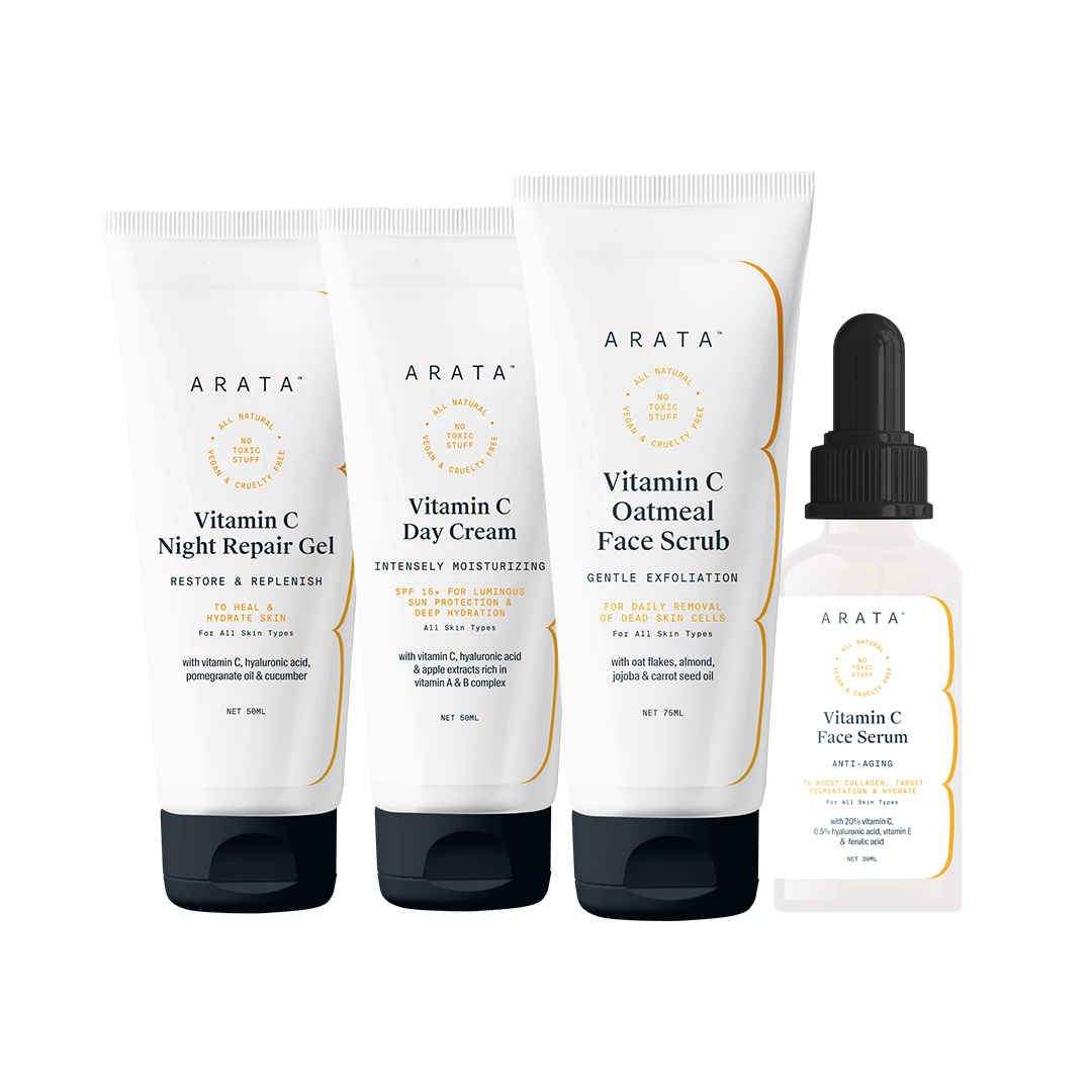 Buy Arata Vitamin C Overnight Face Care Regime With Vitamin C Oatmeal ScrubA (205A  ml) - Purplle