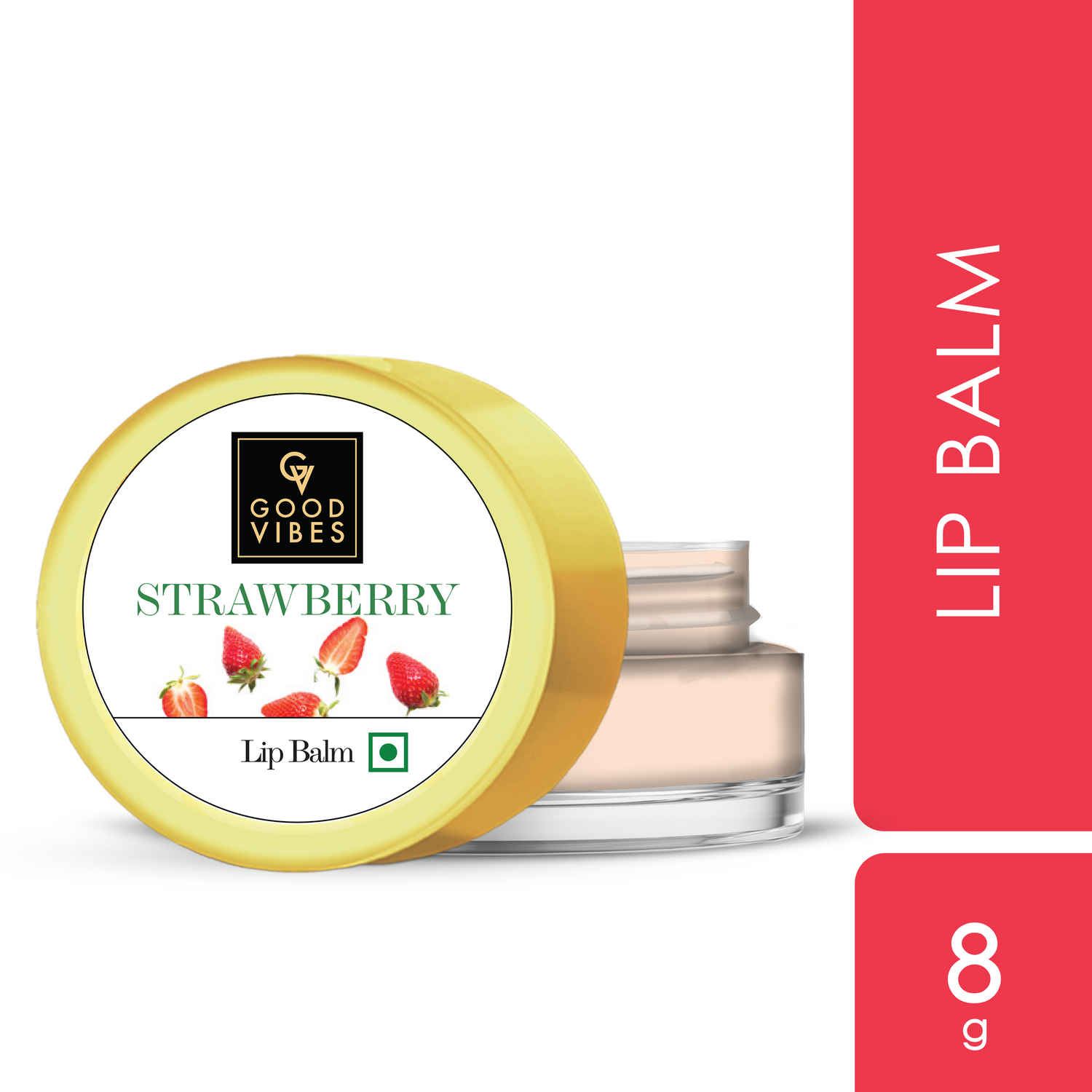 Buy Good Vibes Strawberry Lip Balm | Moisturizing, Nourishing | No Animal Testing (8 g) - Purplle