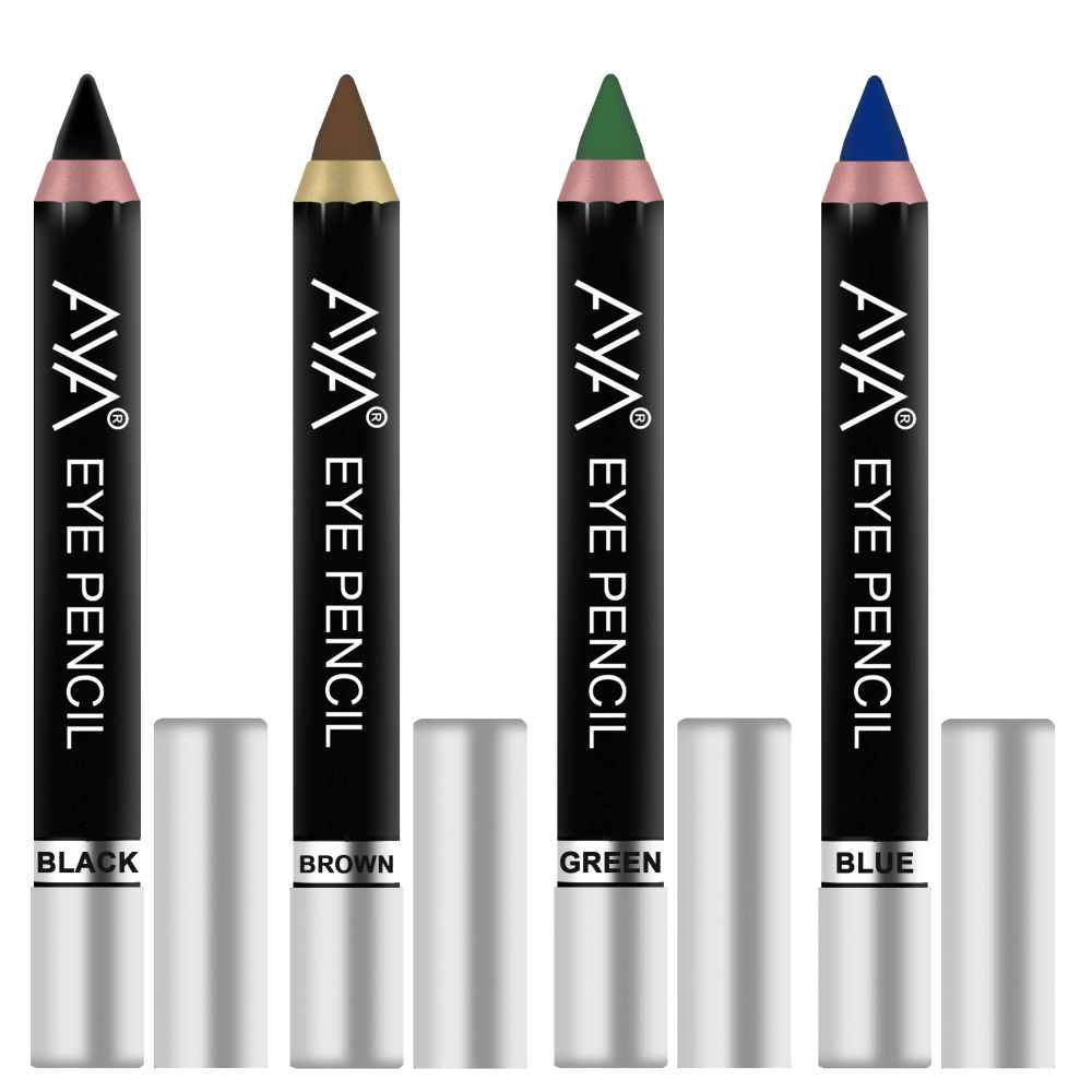 Buy AYA Eye Kajal Pencil (Set of 4) - Black, Brown, Green, Blue - Purplle