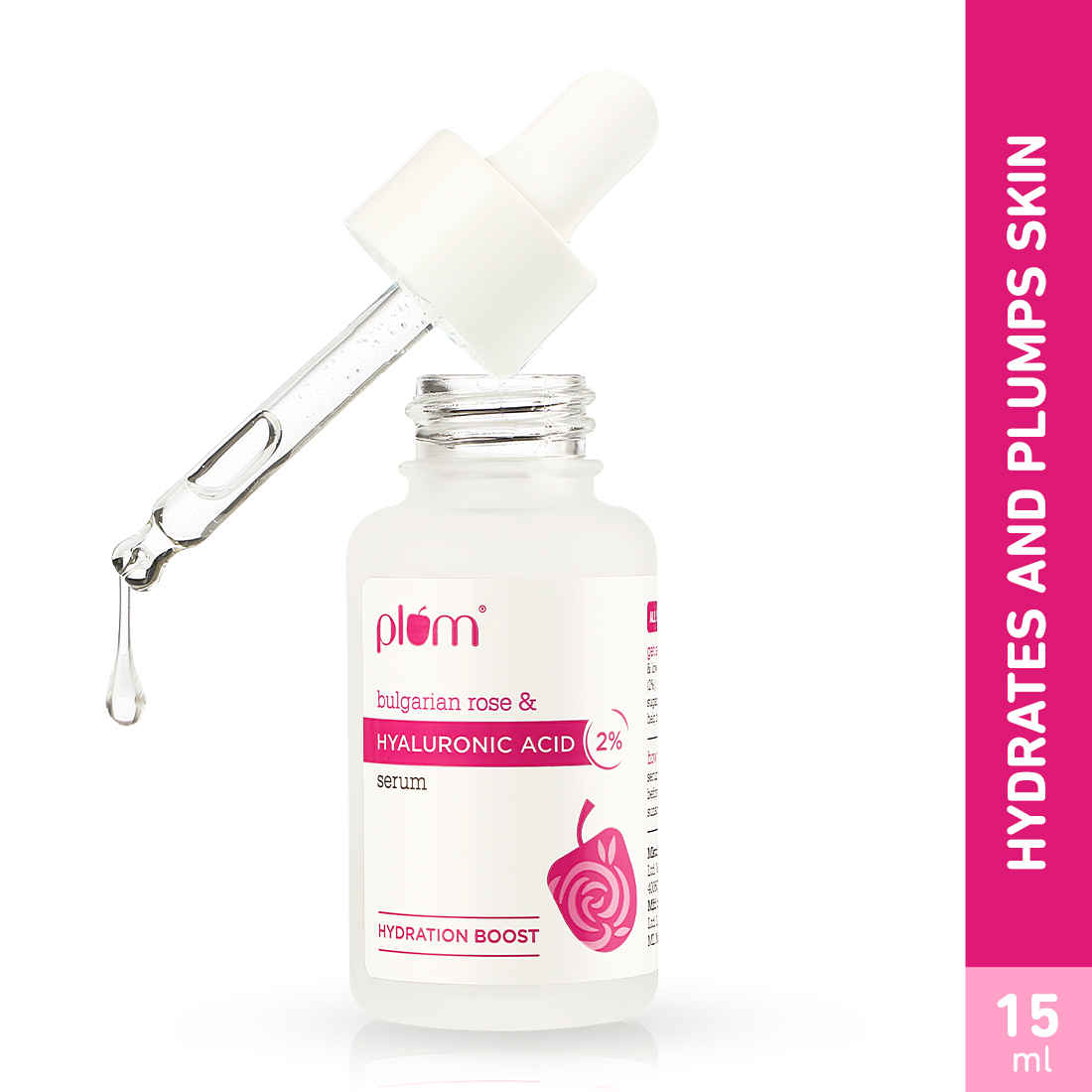 Buy Plum 2% Hyaluronic Acid Serum with Bulgarian Rose (15 ml) |Hydration for Plump & Dump Skin | Daily Use Face Serum| For All Skin Types - Purplle