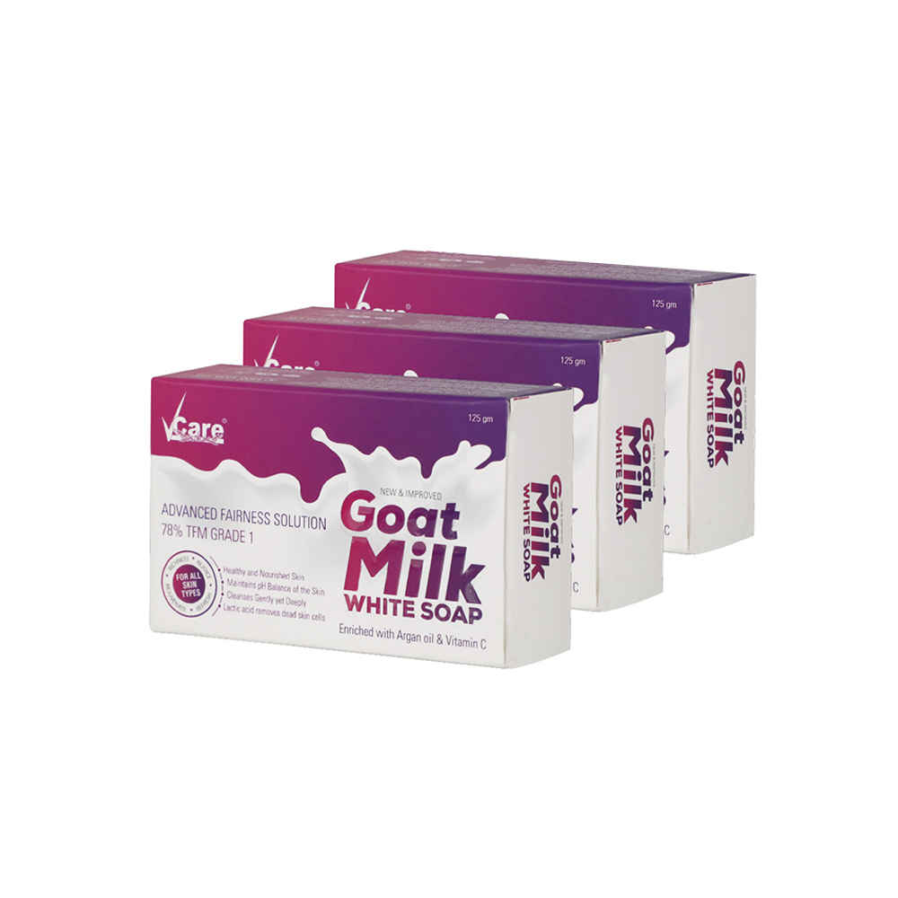 Buy VCare Goat Milk White Soap, 125 gm, (Pack of 3) - Purplle