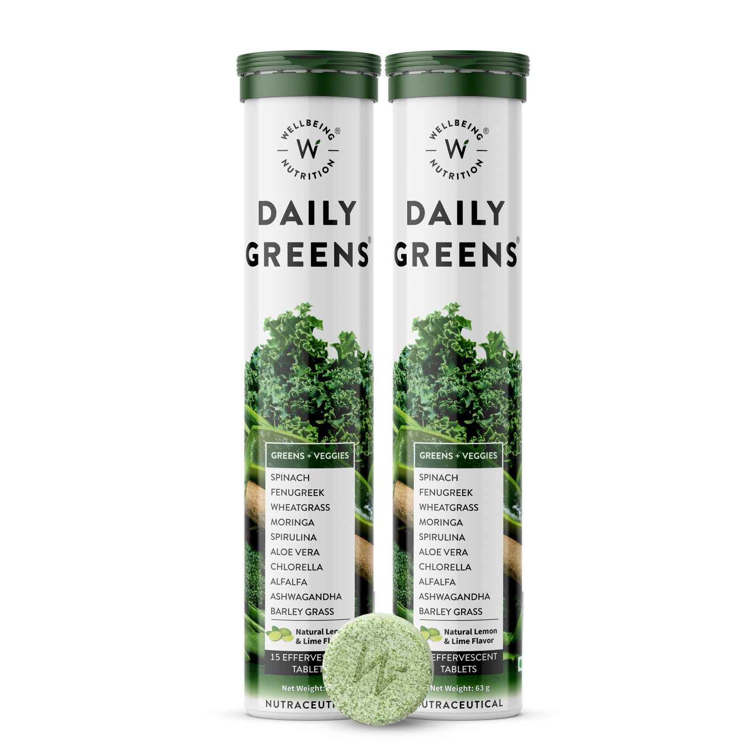 Buy Wellbeing Nutrition Daily Greens | Wholefood Multivitamin with Vitamin C, Zinc, B6, B12 for Immunity and Detox with Organic Certified Plant Superfoods & Antioxidants (30 Tablets) Pack of 2 - Purplle