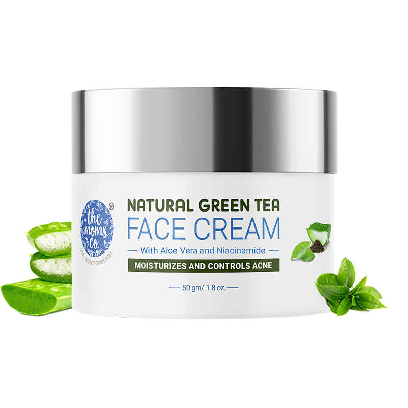 Buy The Moms Co. Natural Green Tea Face Cream (50 gm) (with mono carton) - Purplle