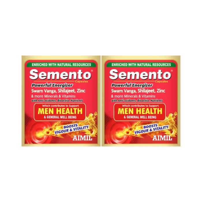 Buy AIMIL SEMENTO Capsules| Promotes Stamina and Performance| Supports Sexual and Vascular Health| Increases Vigour & vitality| 20 Capsules (Pack of 2) - Purplle