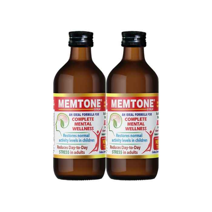 Buy AIMIL Memtone Syrup Ayurvedic Medicine for Stress Relief and Memory Enhancement 200 ML (Pack of 2) - Purplle