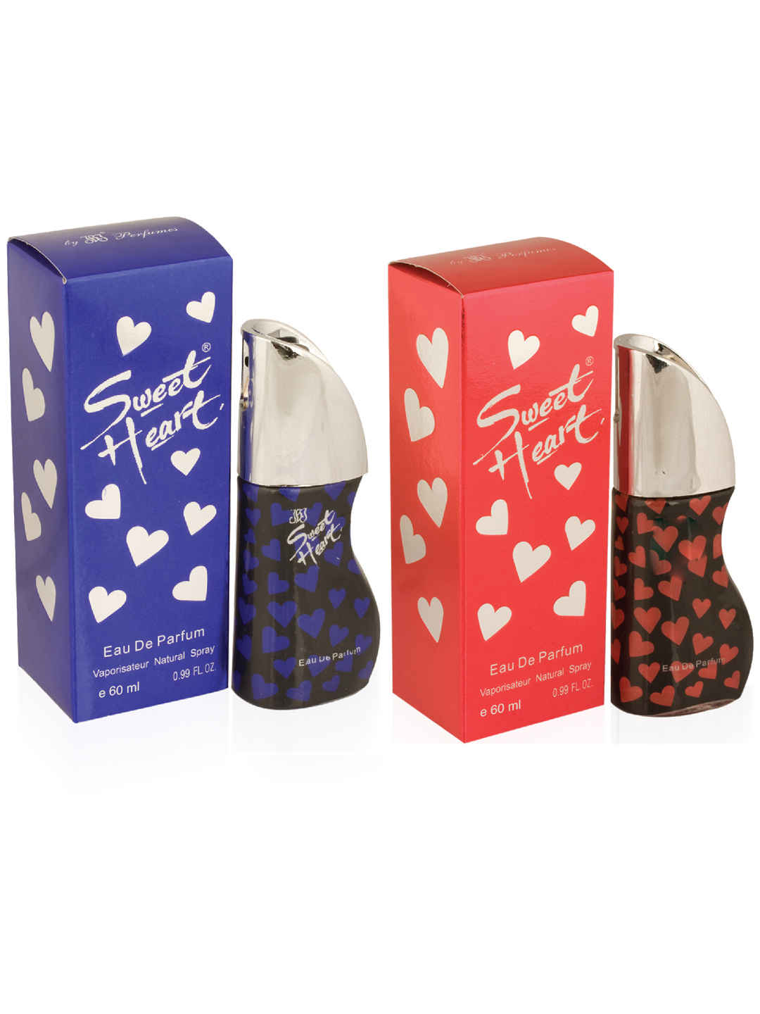 Buy Sweet Heart Red and Blue Long Lasting Imported Eau De Perfume, 60ml Each(Pack of 2) - Purplle