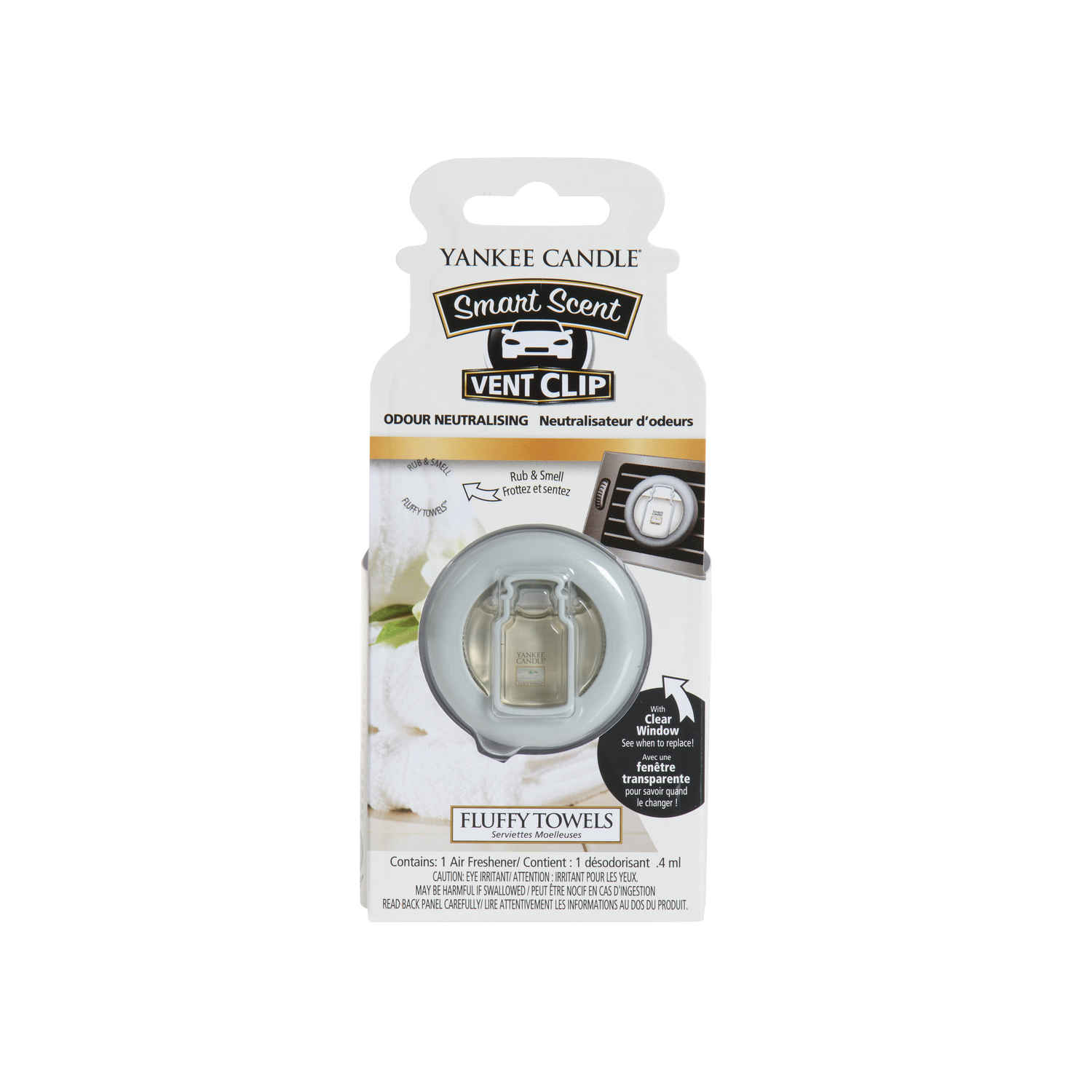 Buy Yankee Candle Fluffy Towels Smart Scent Vent Clip Air Freshener - Purplle