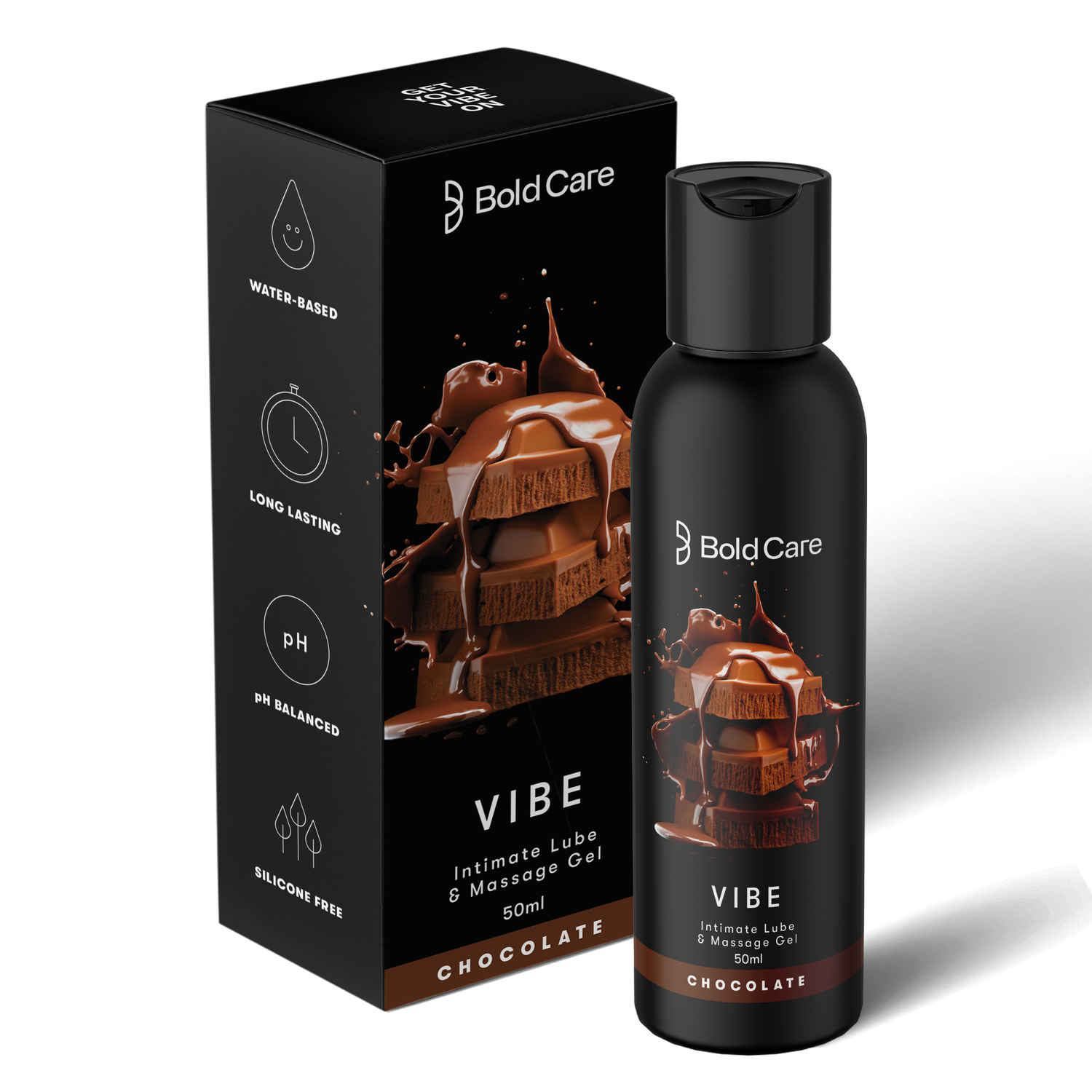 Buy Bold Care Vibe - Natural Personal Lubricant for Men and Women - Premium Chocolate Flavour - Water Based Lube - Skin Friendly, Silicone and Paraben Free - No Side Effects - 100 ml - Purplle