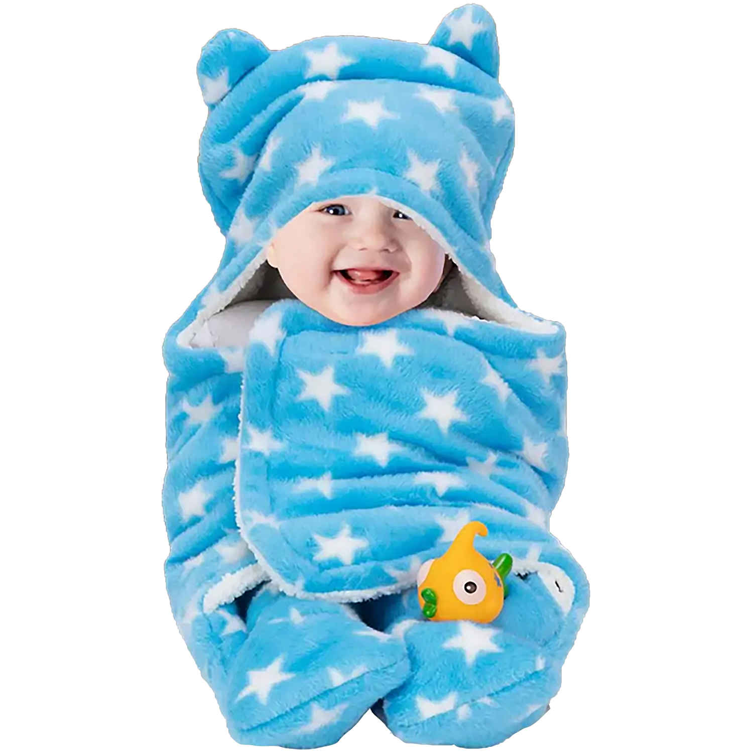Buy BeyBee® 3 in 1 Baby Blanket Wrapper-Sleeping Bag for New Born Babies (Blue Star) - Purplle