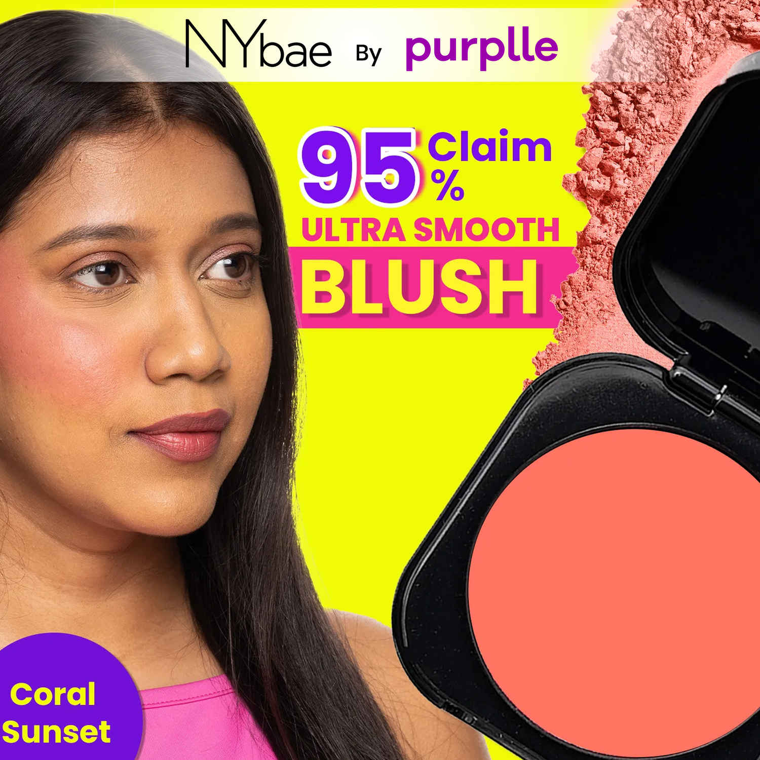 Buy NY Bae Sunset Skyline Blush - Coral Sunset 06 (5 gm) | Coral | Matte Finish | Rich Colour | Blendable | Multipurpose | Travel Friendly - Purplle