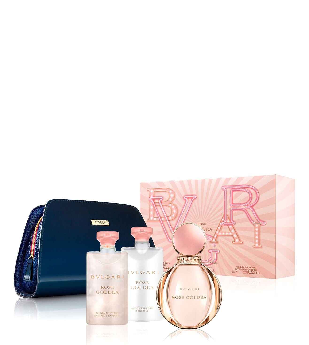 Buy Bvlgari Rose Goldea Set (Eau de Parfum 90ml + Body Lotion 75ml + Body Shower Gel 75ml + Pouch) - Purplle