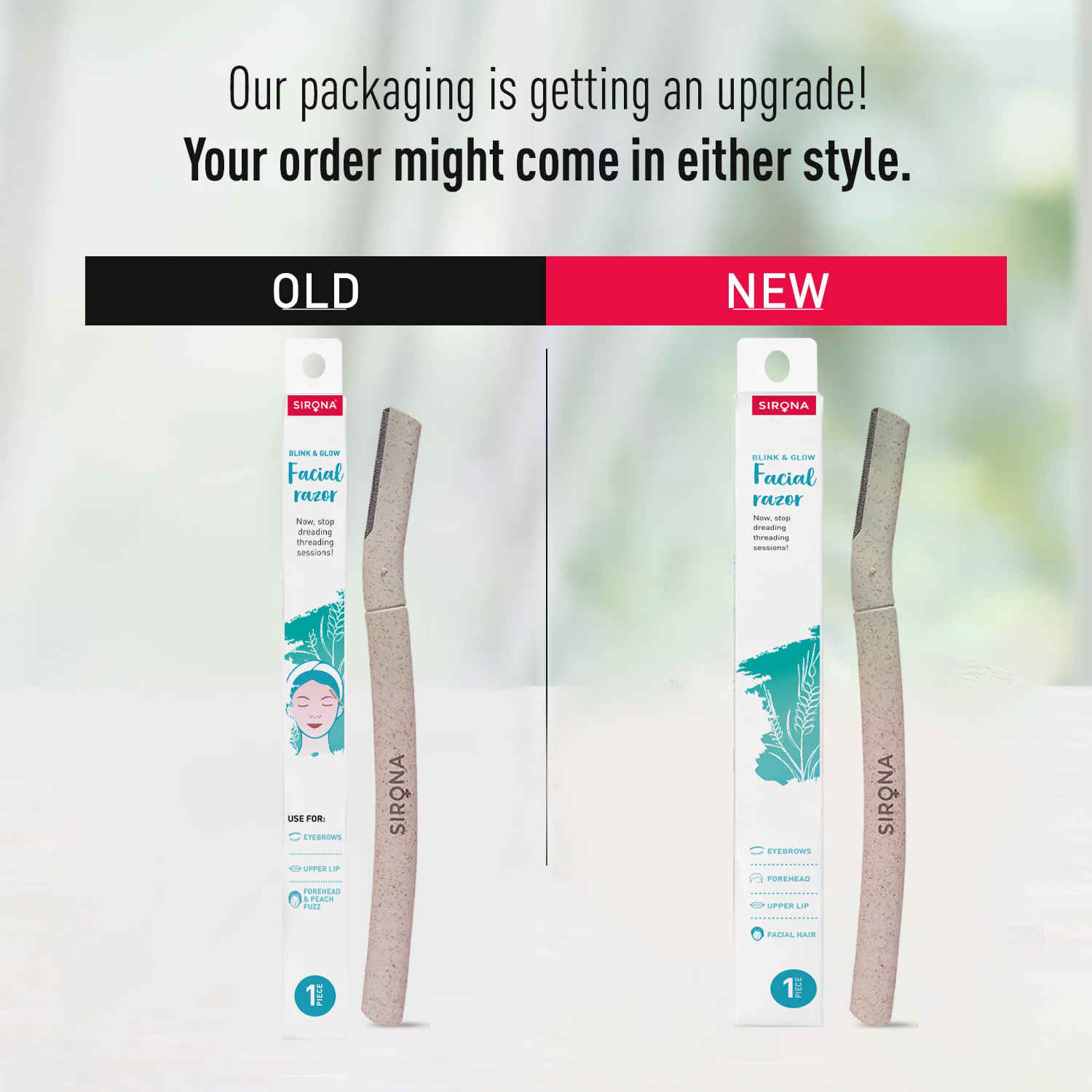 Buy Sirona Reusable Blink & Glow Face Razor for Women - 1 Razors | Painless Facial Hair Removal | Eyebrow Shaper | For Eyebrows, Upper Lip, Forehead, Peach Fuzz, Chin and Sideburns | Dermaplaning Tool 1 pc - Purplle