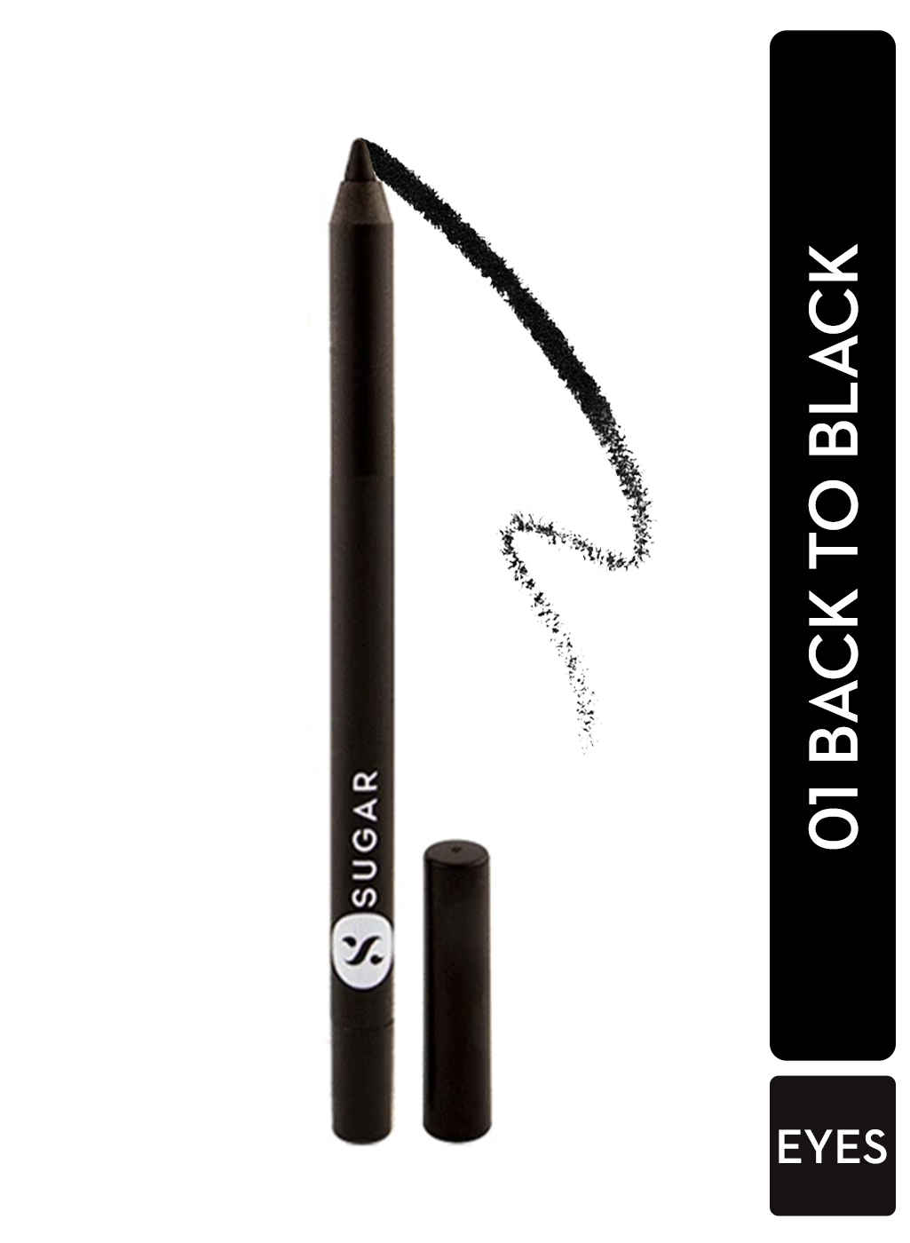 Buy SUGAR Cosmetics Stroke Of Genius Heavy-Duty Kohl with Sharpner | Long Lasting, Smudge Proof & Waterproof Kajal Pencil | Matte Finish | 1.2gm - 01 Back To Black (Black) - Purplle