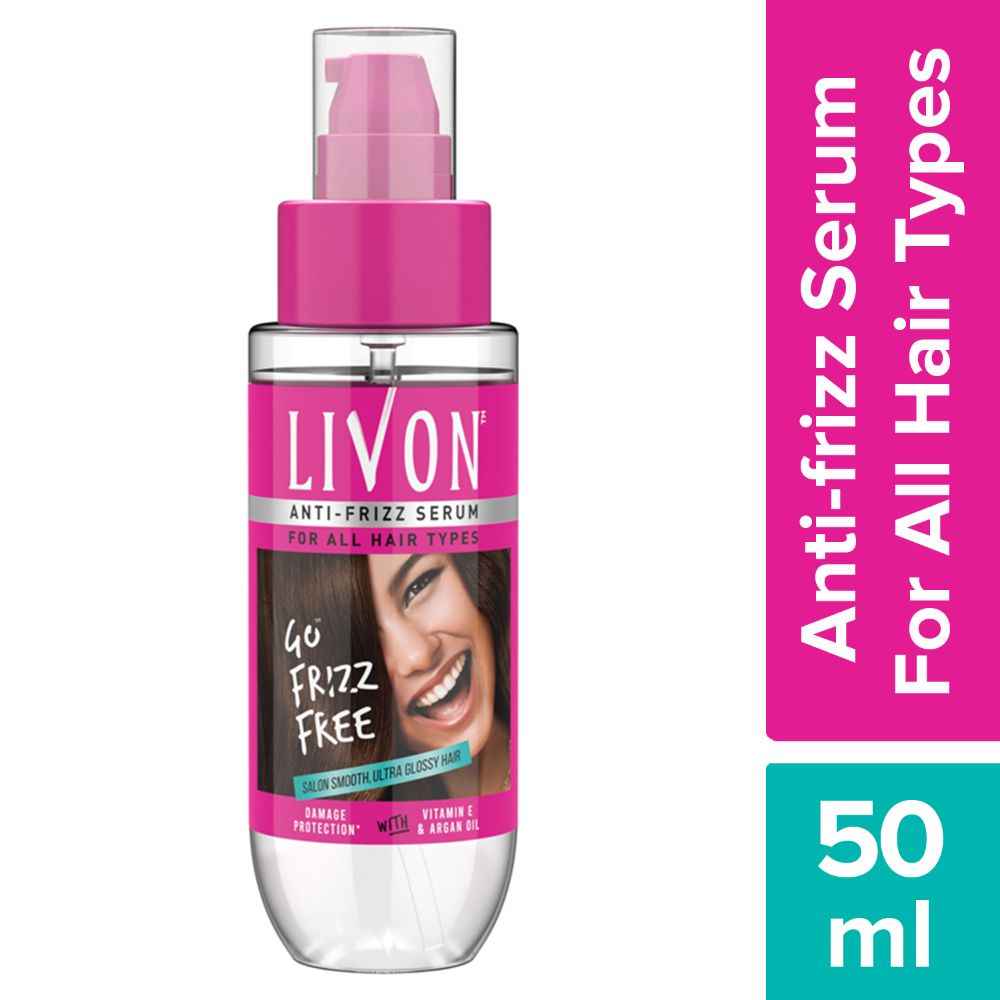 Buy Livon Hair Serum for Women & Men| All Hair Types |Smooth, Frizz free & Glossy Hair | With Moroccan Argan Oil & Vitamin E | 50 ml - Purplle
