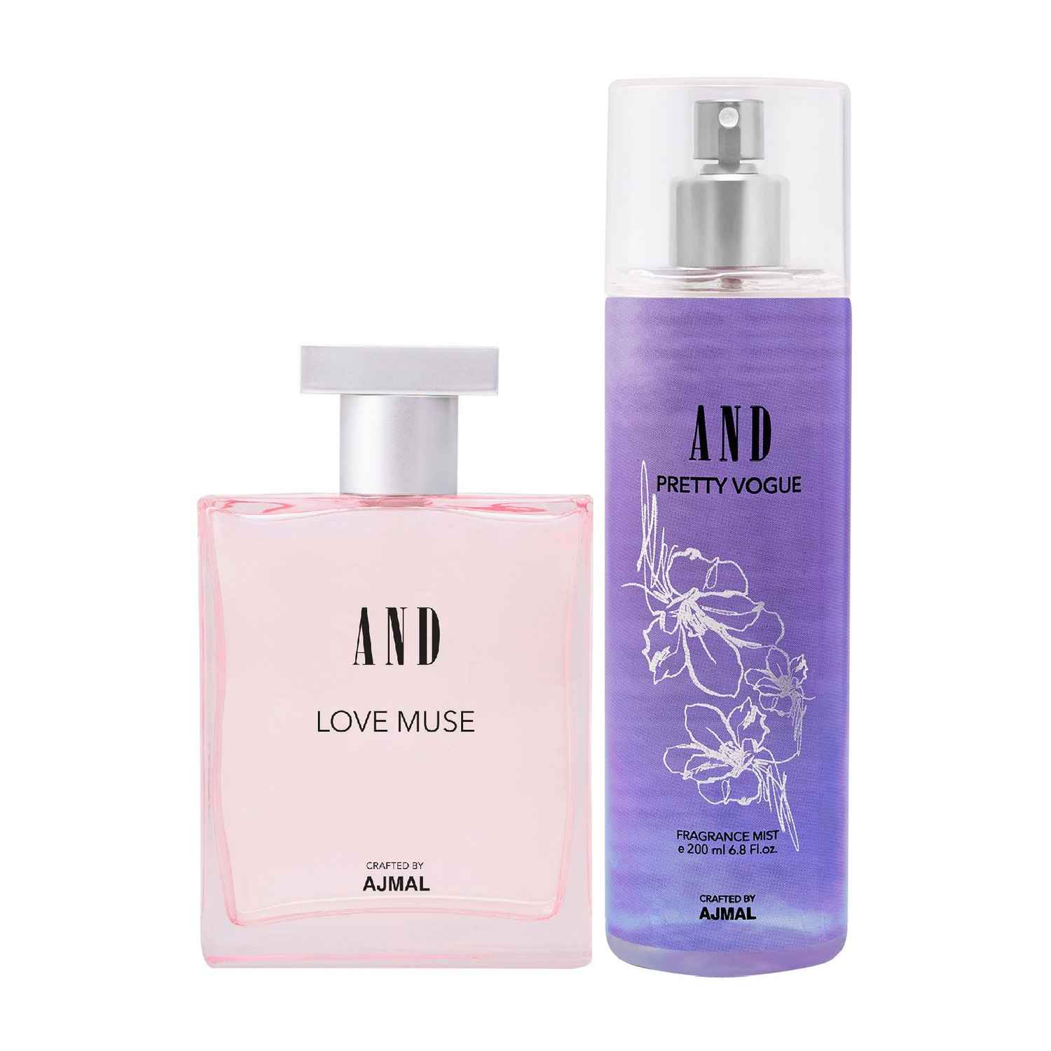 Buy AND Love Muse Eau De Parfum 100ML & Pretty Vogue Body Mist 200ML Pack of 2 for Women Crafted by Ajmal + 2 Parfum Testers - Purplle