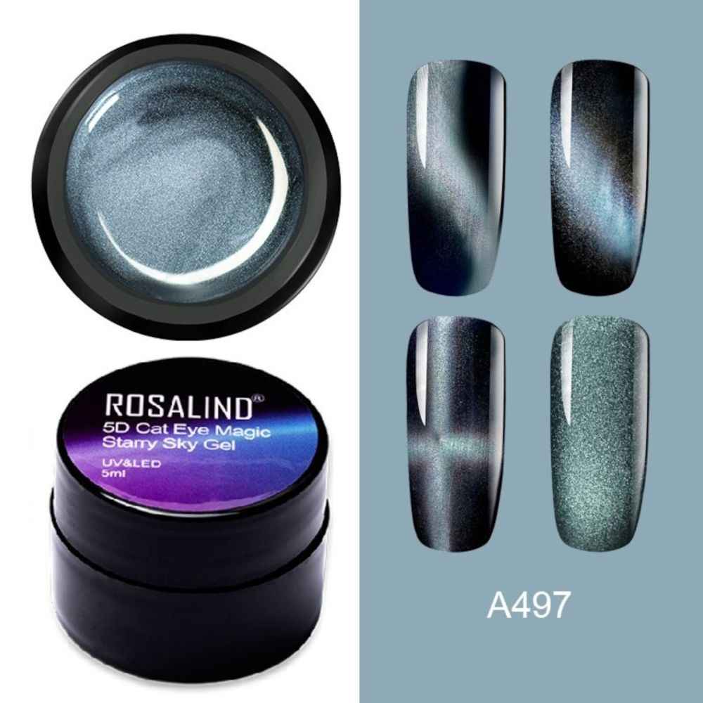 Buy Rosalind 5D Cat Eyes Gel polish Vernis Semi Permanent Varnish Hybrid Magnetic Soak Off LED UV Gel Nail Polish For Nail Art (RL-5ML-A497) - Purplle